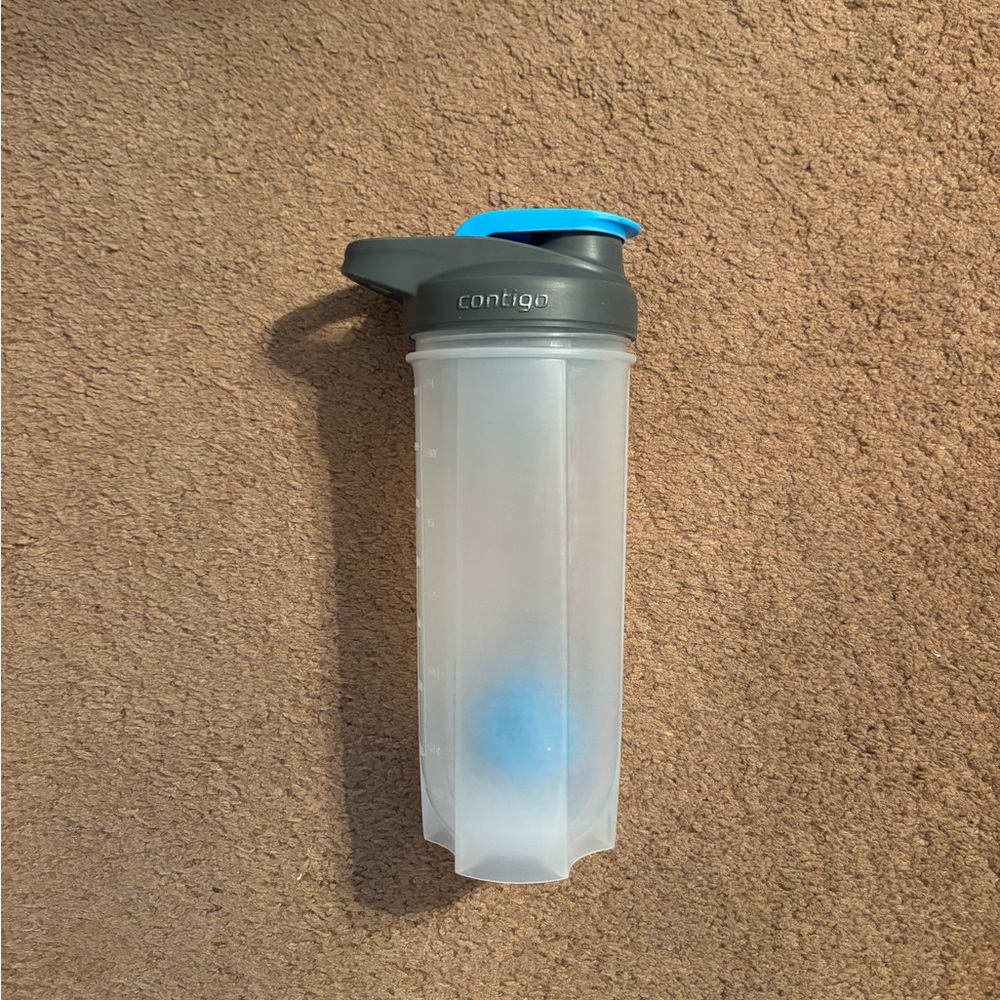 CONTIGO SHAKER CUP blue clear shaker good condition clean protein gym fitness
